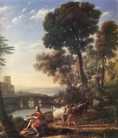 Landschaft mit Apollo, der die Herden des Admetus bewacht von Claude Lorrain